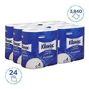 Kleenex® Toilettenpapier 8484, 4-lagig, 6 Päckchen á 4 Rollen, 160 Blatt/Rolle, weiss