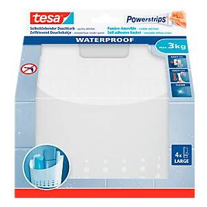 tesa Powerstrips Wave Korb gross, für Feuchträume, belastbar bis 3 kg, 1 Stück