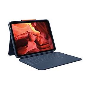 Logitech Rugged Combo 4 - Tastatur und Foliohülle - Apple Smart connector - Classic Blue - für Apple 10.9-inch iPad (10. Generation)