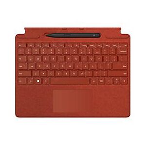 Microsoft Surface Pro Signature Keyboard - Tastatur - mit Touchpad, Beschleunigungsmesser, Surface Slim Pen 2 Ablage- und Ladeschale - Poppy Red - mit Slim Pen 2 - für Surface Pro 8, Pro X