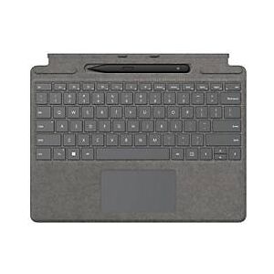 Microsoft Surface Pro Signature Keyboard - Tastatur - mit Touchpad, Beschleunigungsmesser, Surface Slim Pen 2 Ablage- und Ladeschale - QWERTZ - Deutsch - Platin - mit Slim Pen 2