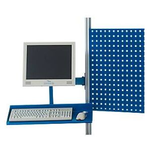 Rau Schwenkarm für Arbeitsplatzsysteme Serie E, mit Flachbildschirmhalter, Tastatur- und Mausauflage, B 645 x T 330 x H 440 mm, bis 15 kg