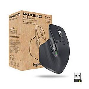 Logitech MX Master 3S Business Maus, kabellos, 8000 dpi, für Rechtshänder, 10 m Reichweite, Quiet-Click, graphit
