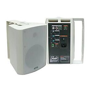 Aktive Lautsprecher SPS-A030A, für Innen, 2 x 30 W, bis 88 dB, Wandhalter, B 210 × T 270 x H 440 mm Polypropylen, weiss