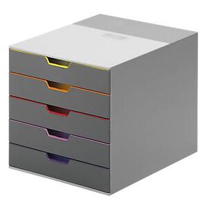 DURABLE Schubladenbox VARICOLOR, 5 Schübe, DIN C4, grau/anthrazit