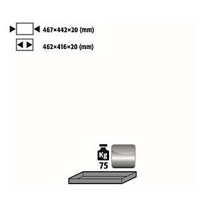 Fachboden Standard für asecos Sicherheitsschränke der UB90 Serie, Edelstahl 1.4301, B 467 x T 422 x H 20 mm, bis 30 kg