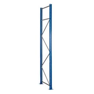 Schulte Lagertechnik Palettenregal-Ständerrahmen S645-B25, unmontiert, T 800 x H 3500 mm, Stützenbreite 100 mm, blau/verzinkt