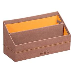 Rhodia Briefhalter, 2 Fächer, mit Trennwand, Kunstleder, 250 x 100 x 140 mm, rosenholz