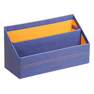 Rhodia Briefhalter, 2 Fächer, mit Trennwand, Kunstleder, 250 x 100 x 140 mm, saphirblau