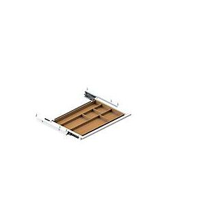 Schublade für elektrisch höhenverstellbaren Schreibtisch Elements, Metall mit Bambus-Inlay, B 424,6 x T 264,5 x H 36,5 mm, weiss