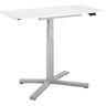 Home Office Tisch, elektrisch höhenverstellbar, Rechteck, Fusskreuz, B 1150 x T 550 x H 1100-640 mm, weiss/silber + Memory-Bedienpanel