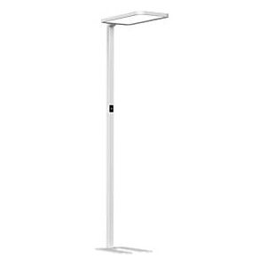 Dotlux LED-Stehleuchte Butler, 80 W, 8800 lm, 4000 K, bildschirmarbeitsplatzfähig, direkt/indirekt leuchtend, stufenlos dimmbar, Bewegungssensor, silber