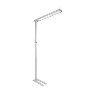 Dotlux LED-Stehleuchte Linearo, Leistung 50 W, 5600 lm, 4000 K, bildschirmarbeitsplatzfähig, L 880 x B 100 x H 1852 mm, Aluminium & Stahl, weissalu RAL 9006