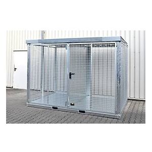 Bauer Gasflaschen Container TYP GFC-E, abschliessbar, L 3135 x B 2170 x H 2260 mm, Tränenblechboden