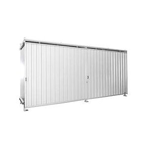 Regalcontainer BAUER CEN 59-2, Stahl, Schiebetor, B 6245 x T 1550 x H 2980 mm, weiss