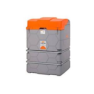 Schmierstofftankanlage CEMO CUBE Outdoor Premium, 230 V Elektropumpe, 15 m Schlauch, Klappdeckel, 1500 l Volumen