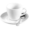 Espressotassen-Set BISTRO, 6 Tassen & Untertassen, jeweils 0,1 l, H 58 mm, Porzellan, weiss