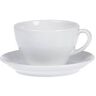 Kaffeetassen-Set BISTRO, 6 Tassen & Untertassen, jeweils 0,2 l, H 65 mm, Porzellan, weiss