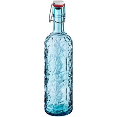 Bormioli Rocco Blaue Glasflasche mit Klemmschloss - 1050ml Bormioli Rocco Blaue Glasflasche mit Klemmschloss - 1050ml