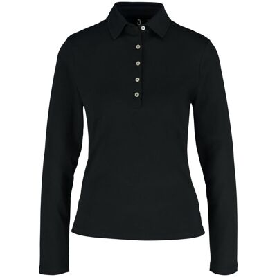 JOBELINE Damen Poloshirt Malme Langarm; Kleidergrösse XL; schwarz JOBELINE Damen Poloshirt Malme Langarm; Kleidergrösse XL; schwarz