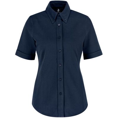 JOBELINE Damen Bluse Piqué Kurzarm; Kleidergrösse L; navy JOBELINE Damen Bluse Piqué Kurzarm; Kleidergrösse L; navy