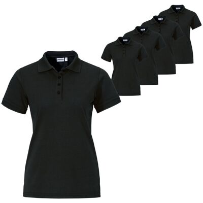PULSIVA Vorteilspack Damen Polo-Shirt Sunny Halbarm; Kleidergrösse L; schwarz; 5 Stück / Pack PULSIVA Vorteilspack Damen Polo-Shirt Sunny Halbarm; Kleidergrösse L; schwarz; 5 Stück / Pack