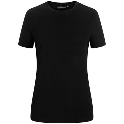 JOBELINE Damen T-Shirt Malme Kurzarm; Kleidergrösse L; schwarz JOBELINE Damen T-Shirt Malme Kurzarm; Kleidergrösse L; schwarz