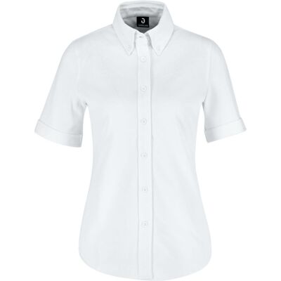 JOBELINE Damen Bluse Piqué Kurzarm; Kleidergrösse XL; weiss JOBELINE Damen Bluse Piqué Kurzarm; Kleidergrösse XL; weiss