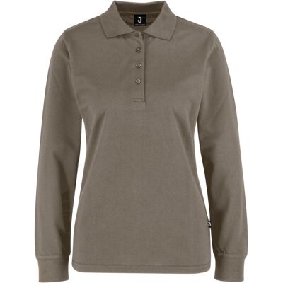 JOBELINE Damen Poloshirt Fly Langarm; Kleidergrösse S; taupe JOBELINE Damen Poloshirt Fly Langarm; Kleidergrösse S; taupe