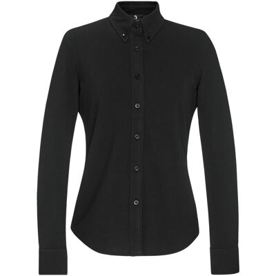 JOBELINE Damen Bluse Piqué Langarm; Kleidergrösse S; schwarz JOBELINE Damen Bluse Piqué Langarm; Kleidergrösse S; schwarz