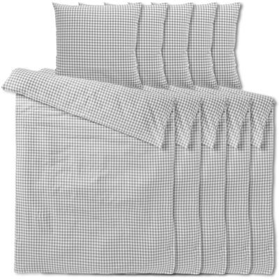 PULSIVA Bettwäsche-Set Carrano Seersucker; 135x200 cm (BxL), 80x80 cm (LxB); grau; 5 Set / Pack PULSIVA Bettwäsche-Set Carrano Seersucker; 135x200 cm (BxL), 80x80 cm (LxB); grau; 5 Set / Pack