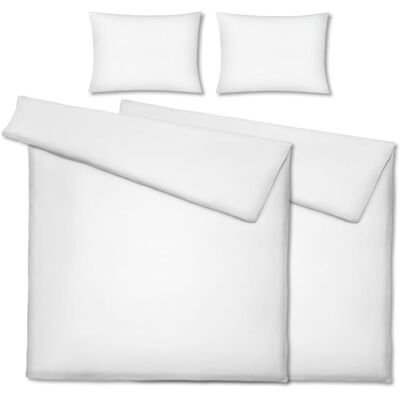PULSIVA Bettwäsche-Set Parma; 160x210 cm (BxL), 50x70 cm (LxB); weiss; 2 Set / Pack PULSIVA Bettwäsche-Set Parma; 160x210 cm (BxL), 50x70 cm (LxB); weiss; 2 Set / Pack