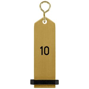 VEGA Schlüsselanhänger Bumerang mit Ziffernprägung; 10x3 cm (LxB); gold; Prägung 10