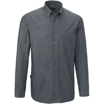 JOBELINE Herren Hemd Chambray Langarm; Kleidergrösse 43/44; grau JOBELINE Herren Hemd Chambray Langarm; Kleidergrösse 43/44; grau