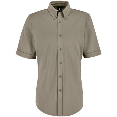 JOBELINE Herren Hemd Piqué Kurzarm; Kleidergrösse S; taupe JOBELINE Herren Hemd Piqué Kurzarm; Kleidergrösse S; taupe