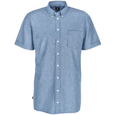 JOBELINE Herren Hemd Chambray Kurzarm; Kleidergrösse 45/46; blau JOBELINE Herren Hemd Chambray Kurzarm; Kleidergrösse 45/46; blau
