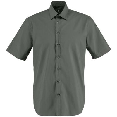 JOBELINE Herren Hemd Porter Kurzarm; Kleidergrösse 45/46; dunkelgrau JOBELINE Herren Hemd Porter Kurzarm; Kleidergrösse 45/46; dunkelgrau