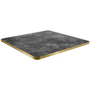 VEGA Tischplatte Marvani quadratisch; 80x80x2.5 cm (LxBxH); gold/schwarz/marmoriert; quadratisch