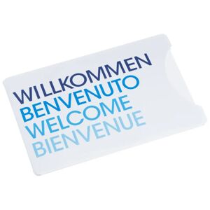 PULSIVA Hotel-Schlüsselkarten-Hülle Welcome Schubkarte; 9x6 cm (LxB); weiss/blau; 100 Stück / Packung