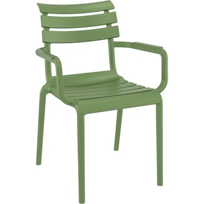 Siesta Stuhl Helen mit Armlehne; 58x59x84 cm (BxTxH); oliv; 4 Stück / Pack Siesta Stuhl Helen mit Armlehne; 58x59x84 cm (BxTxH); oliv; 4 Stück / Pack