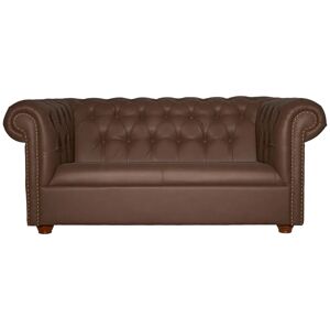 VEGA 2-Sitzer Sofa Chesterfield inkl. Füssen; 167x97x72.5 cm (BxTxH); Sitz braun, Gestell braun