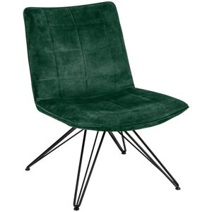 VEGA Sessel Milaria Samtstoff; 59x74x79 cm (BxTxH); Sitz tannengrün, Gestell schwarz