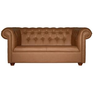 VEGA 2-Sitzer Sofa Chesterfield inkl. Füssen; 167x97x72.5 cm (BxTxH); Sitz cognac, Gestell braun