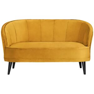 VEGA 2-Sitzer Sofa Garbo; 150x75x84 cm (BxTxH); Sitz gold, Gestell schwarz