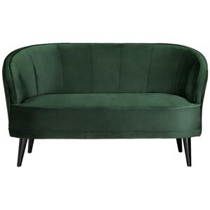 VEGA 2-Sitzer Sofa Garbo; 150x75x84 cm (BxTxH); Sitz tannengrün, Gestell schwarz