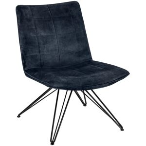 VEGA Sessel Milaria Samtstoff; 59x74x79 cm (BxTxH); Sitz dunkelblau, Gestell schwarz