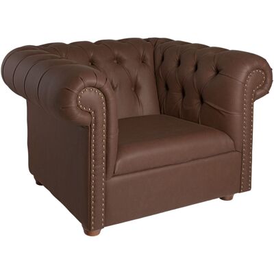 Vega Britische Chesterfield Sessel - Vintage Kunstleder Vega Britische Chesterfield Sessel - Vintage Kunstleder