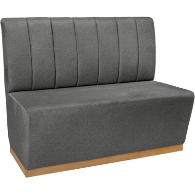 VEGA Polsterbank 2-Sitzer Espara; 120x63x101 cm (BxTxH); Sitz grau, Gestell natur VEGA Polsterbank 2-Sitzer Espara; 120x63x101 cm (BxTxH); Sitz grau, Gestell natur