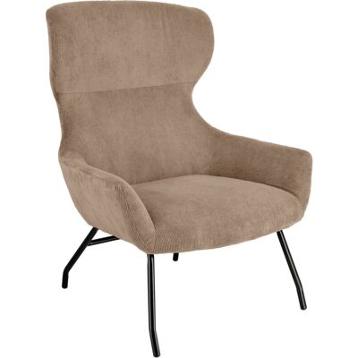VEGA Ohrensessel Malin; 75x77x103 cm (BxTxH); Sitz taupe, Gestell schwarz VEGA Ohrensessel Malin; 75x77x103 cm (BxTxH); Sitz taupe, Gestell schwarz