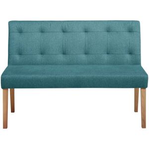 VEGA 2-Sitzer Bank Tolga; 126x55x90 cm (BxTxH); Sitz blau, Gestell braun